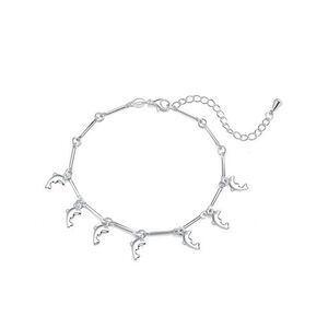 Sterling Silver Plated Dangling Noble Dolphin Charm Bracelet